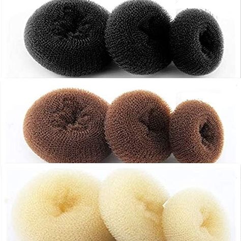 Amazon.com: 18pcs -6 Set in 3 Colors (6 Large +6 Medium +6 Small) Brown/Beige/Black Beauty Women Girl Lady Ballet Dance Sponge Donut Ring Bun Former Maker Shaper Styler Hairdressing Updo Hair Styling DIY Tool : Beauty & Personal Care Diy Hairstyles, Up Dos, Colour Guard, Hair Bun Maker, Hair Sponge, Hair Donut, Dance Hair, Hairdresser, Dance Hairstyles