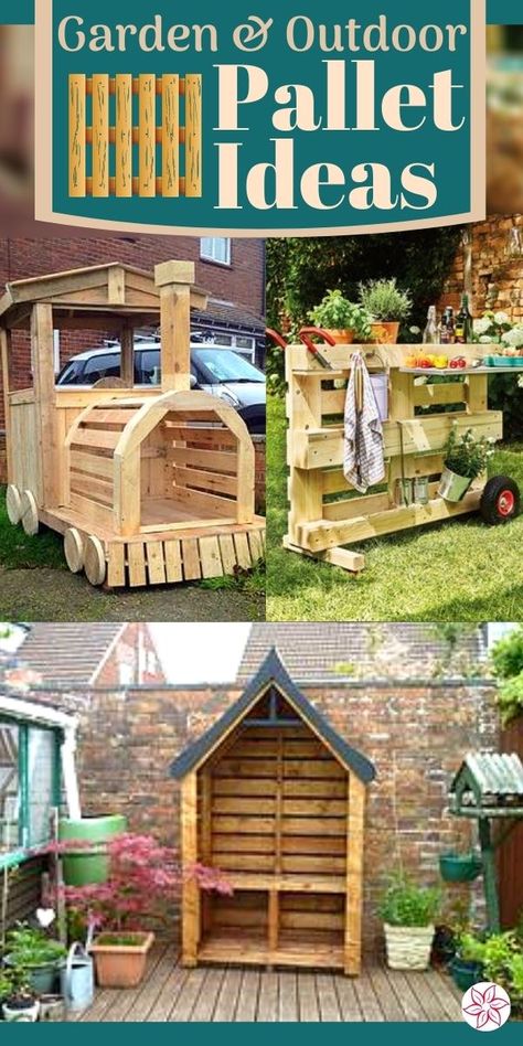 Add more function and value to your backyard landscape and patio with these easy and moderately easy to make Pallet Projects. Pallet sofas, potting benches, porch swings, and more! #PalletHerbGarden #LandscapeIdeas #PalletGarden #PalletDIY Outdoor, Gardening, Decoration, Backyard Diy Projects, Outdoor Pallet Projects, Backyard Projects, Outdoor Projects, Pallet Garden Furniture, Outdoor Gardens