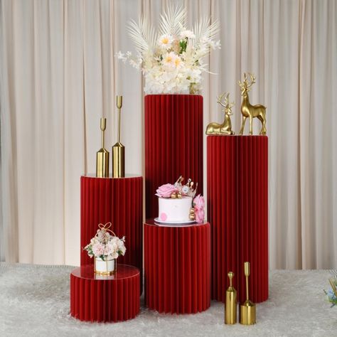 Just found this amazing item on AliExpress. Check it out! $66.89 40％ Off | Folding Cylindrical Dessert Table Paper Roman Column Road Lead Ornaments Romantic Wedding Decoration Floral, Wedding, Décor, Bridal, Boda, Quinceanera Decorations, Cake Display, Event Decor, Dream Wedding Decorations