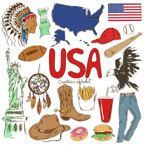 USA Culture Map Printable - KidsPressMagazine.com Country, Illustrators, Indiana, Usa Flag, United States Of America, United States, Flag, Usa Art, Usa Country