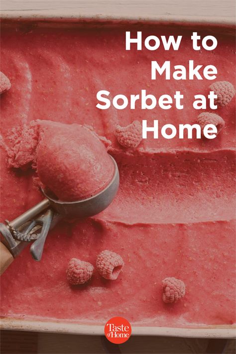 Ideas, Sorbet, How To Make Sorbet, How To Make Sherbet, Recipe For Strawberry Sorbet, Best Sorbet Recipe, Homemade Sorbet, Making Homemade Ice Cream, Sorbet Recipe