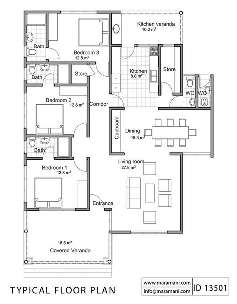 5 Bedroom House Plans, 2 Bedroom House Plans, Four Bedroom House Plans, Three Bedroom House Plan, 3 Bedroom Home Floor Plans, 3 Room House Plan, 4 Bedroom House Designs, 3 Bedroom House, 3 Bedroom Bungalow Floor Plans