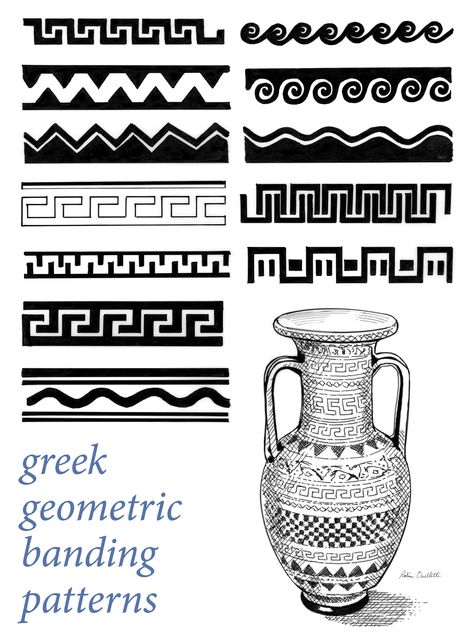 Diy, Pottery Patterns, Greek Pottery, Pottery Designs, Greek Pattern, Pottery Making Illustrated, Pottery Art, Ancient Pottery, Pottery Painting