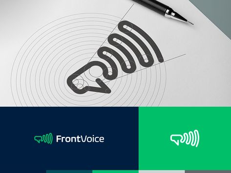 FrontVoice Logo by Alexander Tsanev Logos, Web Design, ? Logo, Sound Logo, Logo Design, Logo Design Set, Logo Branding, Logo Design Inspiration, Best Logo Design