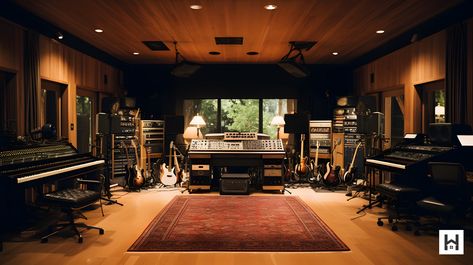 Recording Studio - Where magic happens Los Angeles, Studio, Music Recording Studio, Music Recording Studio Design, Guitar Studio, Drums Studio, Music Studio Room, Music Studio Decor, Recording Studio