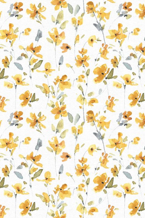 Illustrators, Art, Floral, Vintage, Yellow Flower Wallpaper, Floral Wallpaper, Yellow Wallpaper, Yellow Background, Yellow Floral