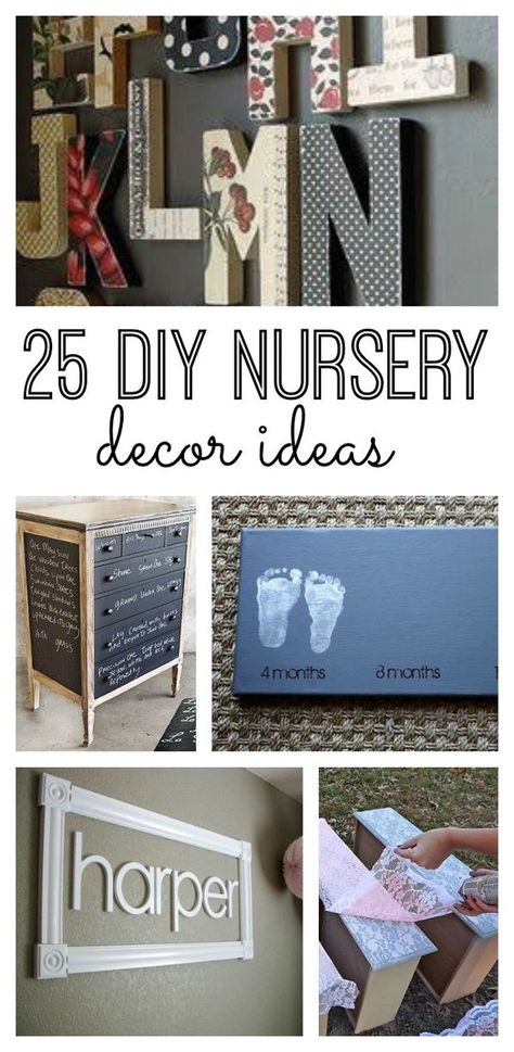If you're looking for great accents for your baby's nursery, without breaking your budget, check out these 25 DIY nursery decor ideas. From art to organization and storage, your baby's nursery will be transformed. #7 is brilliant. Nursery Décor, Baby Nursery Wall Decor, Nursery Decor, Baby Room Wall Decor, Baby Nursery Decor, Diy Nursery Decor Girl, Baby Room Decor, Diy Baby Room Decor, Nursery Ideas