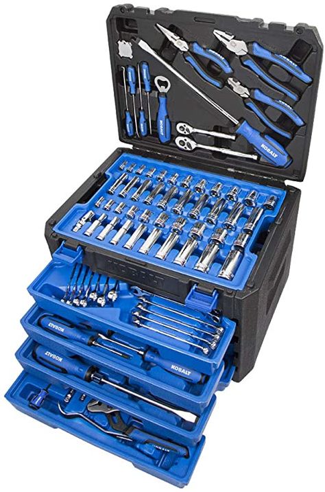Kobalt 100-Piece Household Tool Set with Hard Case - - Amazon.com Cool Tools, Case, Kobalt Tools, Hardcase, Mechanic Tools, Tools, Household, Wooden Stairs, Tool Chest