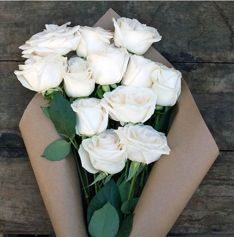 DIY Wedding Flowers from The Bouqs Co. Floral, Wedding Bouquets, White Bouquet, Flower Bouquet Wedding, Rose Bouquet, Flowers Bouquet, White Rose Flower, White Roses, Rose Flower