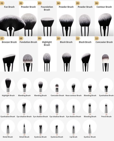 Foundation Brush, Concealer, Eye Make Up, Concealer Brush, Eyeliner, Foundation, Makeup Brush Guide, Makeup Brush Uses, Makeup Brushes Guide
