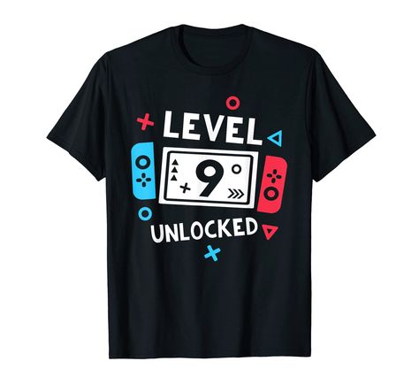 PRICES MAY VARY. Solid colors: 100% Cotton; Heather Grey: 90% Cotton, 10% Polyester; All Other Heathers: 50% Cotton, 50% Polyester Imported Pull On closure Machine Wash This 9th Birthday shirt for boys is perfect for your 9 year old’s video game birthday party! Celebrate their special day with the Level 9 Unlocked birthday design for gaming. The nineth birthday boy will feel cool in this gamer birthday shirt for kids. This Level Nine Unlocked shirt is a must have for your video game birthday par Shirts, Boys 8th Birthday, Nintendo Birthday Party, 9th Birthday, Video Game T Shirts, Birthday Shirts, Birthday Party Shirt, 9th Birthday Parties, Birthday Tshirts