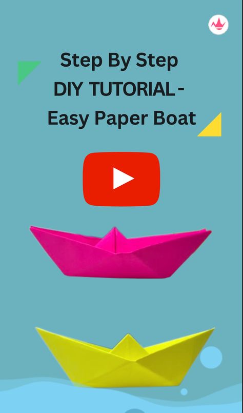 Origami, Paper Boat How To Make Video, Paper Boat Folding, Paper Folding For Kids, Origami Boat Instructions, Paper Boat Diy, Origami Sailboat, Origami Ship, Paper Boat Origami