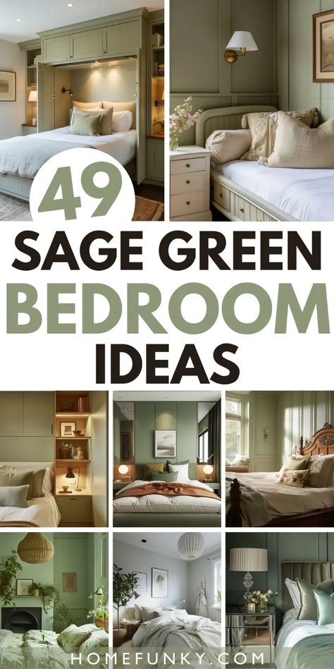 49 Sage Green Bedroom Ideas for A Whispering Oasis Ideas, Hue, Light Green Bedrooms, Calming Bedroom Colors, Grey Green Bedrooms, Green Room Colors, Green Bedroom Walls, Sage Green Bedroom, Sage Bedroom