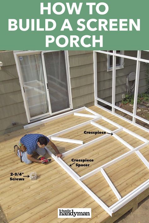 Porches, Exterior, Diy Porch Enclosure Ideas, How To Build A Porch, Screened In Porch Diy, Mobile Home Screened Porch Ideas, Screen Porch Systems, Enclosed Porches, Screened Front Porches
