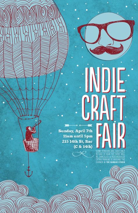 Sunday April 7th In Sacramento, Ca this is happening yet again. Indie Craft fair. 40 local artist coming together to represent the local art community. If your in Sacramento area come check out our event! 11am til 5pm Design, Graphic Design Posters, Graphic Poster, Graphic Poster Art, Art Fair Booth, Poster Design Inspiration, Graphic Design Inspiration, Event Poster Design, Poster Design