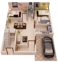 House Design, Indian House Plans, 2bhk House Plan, Bungalow House Design, Small House Elevation Design, Duplex House Design, Bungalow, Modern Small House Design, House Floor Design