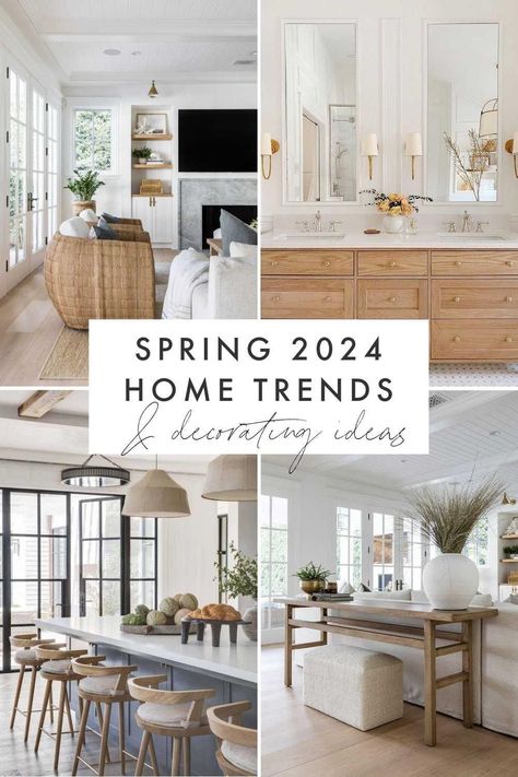 A look at the top trends in home decor and interior design for spring 2024, with the latest design styles, beautiful spaces and new spring and summer decorating ideas Home, Home Décor, Home Decor Styles, Interior, Spring Home Decor, Spring Interior Design, Spring Home, Home Decor Trends, Home Trends