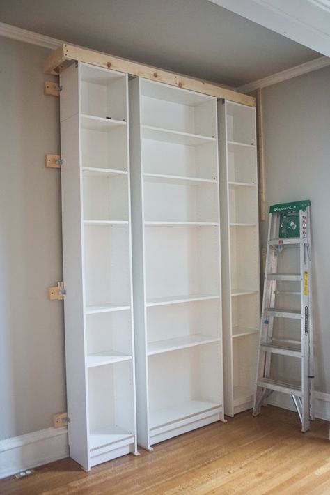 Ikea, Bookshelves, Home, Built In Bookcase, Ikea Billy Bookcase, Ikea Billy, Diy Furniture For Small Spaces, Furniture For Small Spaces, Closet Design