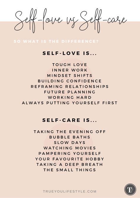 Some people get self-care and self-love mixed up. I get it, it’s all about being focused on putting yourself first. But they are two completely different things that should be approached in different ways. Here is the difference between self-love and self-care. Gratitude, Happiness, Mental Health, Inspiration, People, Love, Motivation, Self Improvement Tips, Self Help