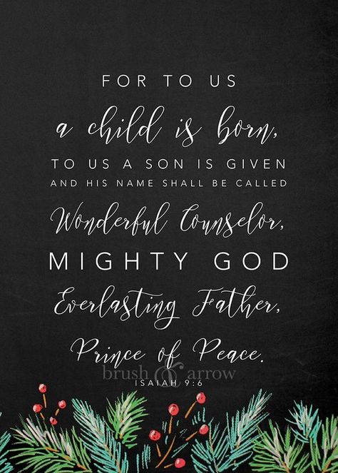 Christmas Bible Quote, Isaiah 9:6, instant digital download Christ, Lord, Natal, Diy, Christmas Bible Verses, Christmas Scripture, Christmas Verses, Christmas Bible, Christmas Quotes Inspirational