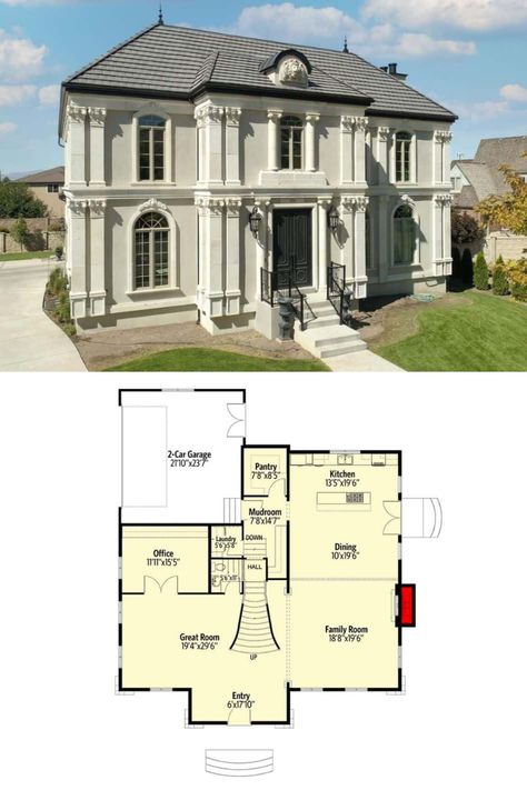 Design, Ideas, House Floor Plans, Two Story House Plans, 5 Bedroom House Plans, House Plans Mansion, House Layout Plans, House Plans Uk, Georgian House Plans