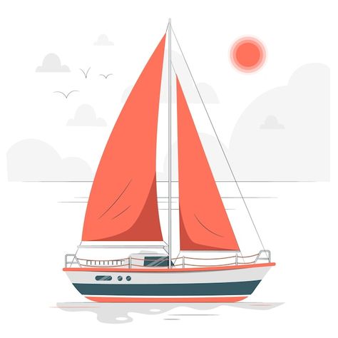 Sail boat concept illustration | Free Vector #Freepik #freevector #maritime #sea-ship #sail #ship Brittany, Maritime, Bretagne, Free, Barco, Ship Vector, Freepik, Vector Free, Illustration Art