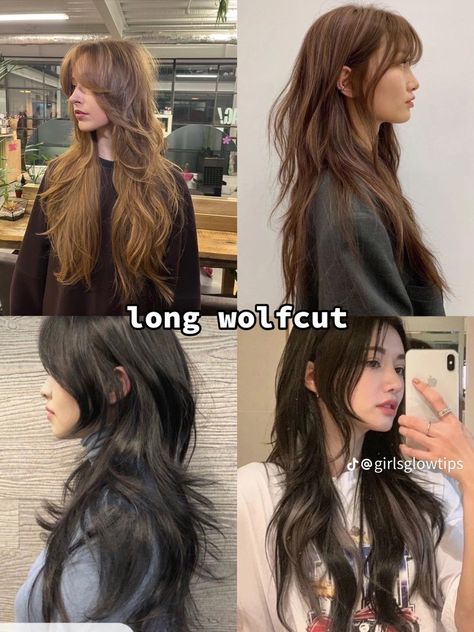 Fringes, Bangs, Korean Haircut Long, Bang Hairstyles, Long Hair Haircuts, Long Haircuts With Bangs, Long Hair Short Layers, Long Choppy Layers, Long Asian Hairstyles