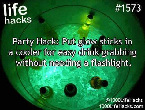 Glow sticks in cooler Glow Party, Camping, Useful Life Hacks, Life Hacks, Camping Hacks, Camping Gear, Camping Parties, Party Hacks, Camping Life