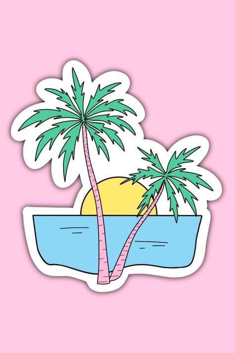 Barbie, Palm Trees, Red Bubble Stickers, Bubble Stickers, Aesthetic Stickers, Cool Stickers, Stickers, Cute Stickers, Happy Stickers