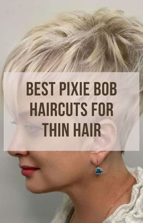 19 Classy Pixie Bob Haircuts for Fine Hair Bob Haircuts, Long Pixie, Pixie Cuts, Bob Pixie Cut, Bob Haircuts For Women, Bobs For Fine Hair, Bob Cut, Choppy Bob Haircuts, Bob Haircut For Fine Hair