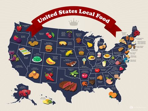 This United States Local Food design is one of LTPYL's projects that all have one concept of making "place pride" a part of everyday life. There are 5 Country, Apps, Usa Map, United States Map, Local Food Design, United States, Food Map, Local Food, Foodie Cities