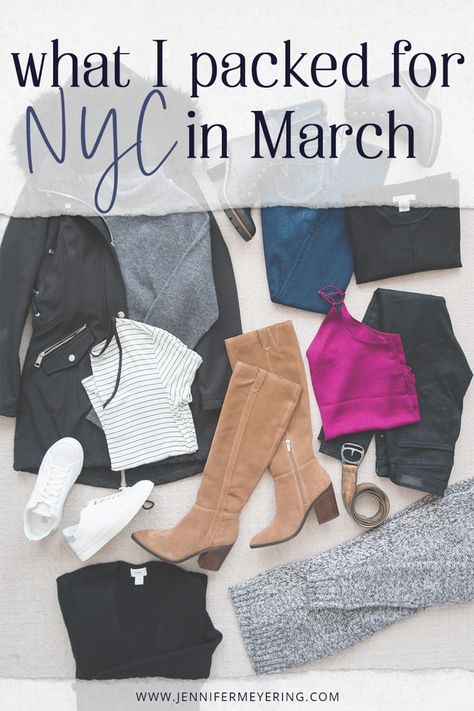Packing List: NYC in March - I knew as soon as we started planning that I didn't want to bring too much and have to check a bag. I thought a small capsule wardrobe for the 5 days we would be there would be perfect. Boston, York, Friends, Trips, Capsule Wardrobe, What To Wear In New York, Weekend In Nyc, New York March Outfits, Spring In New York