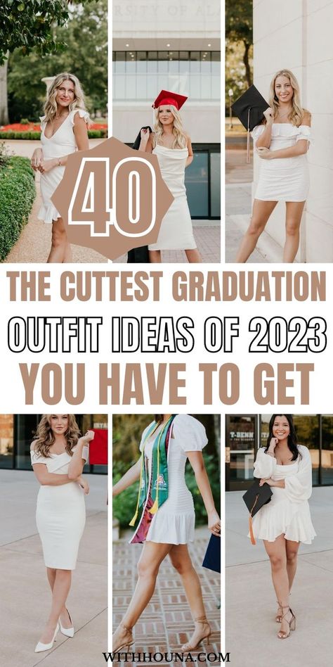 I'm been on the hunt of the best graduation outfit ideas of 2023 and graduation dresses and honestly, I'm totally obsessed with these graduation dresses for your big day. Whether you're looking for graduation outfit ideas, graduation dresses, college graduation outfit ideas, high school graduation outfit ideas, college graduation dresses, white graduation dresses, and high school graduation dresses, we've got you everything. Outfits, Graduation Party Outfits, High School Graduation Outfit, High School Graduation Pictures, College Graduation Photos, University Graduation Outfit, College Graduation Pictures Outfits, College Grad Dresses, University Graduation Dresses