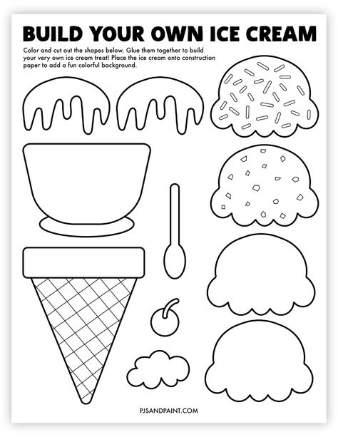 Doodle, Pre K, Diy, Icecream Craft, Ice Cream Crafts, Diy Ice Cream, Craft Activities, Ice Cream Template, Fun Crafts