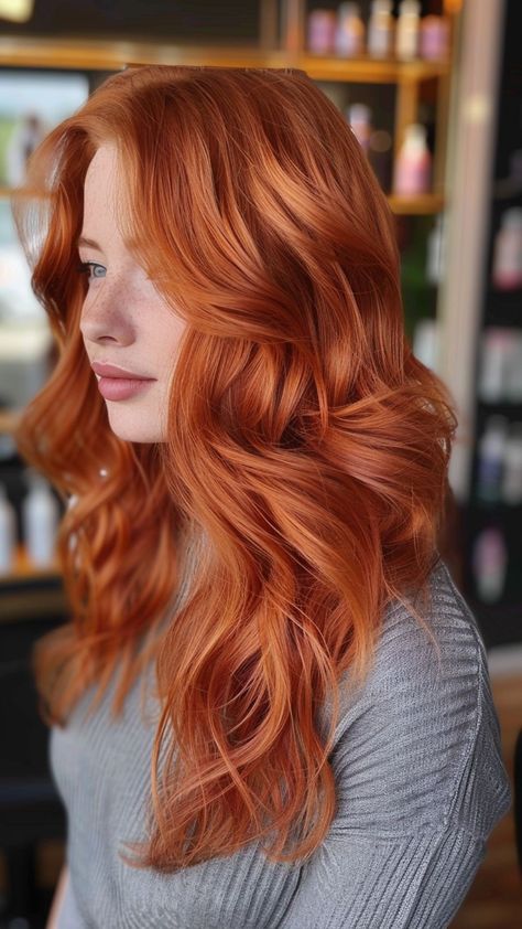 30 Red Hair Color Ideas for the Bold and Beautiful Balayage, Auburn Hair, Copper Red Hair, Red Copper Hair Color, Light Red Hair, Golden Copper Hair, Bright Copper Hair, Copper Hair, Red Hair Color