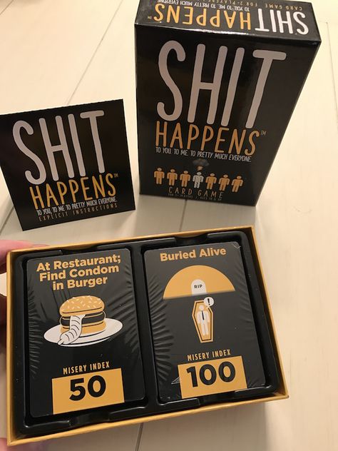 If you can't tell by the name, Shit Happens, that it's an adult card game, and if the name offends you, please don't read any further. Drinking Games, Humour, Friends, Drunk Games, Drinking Games For Parties, Humor, Fun Card Games, Adult Card Games, Fun Party Games