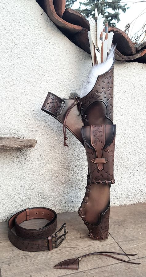 Tooled Leather, Leather Quiver, Leather Tooling, Hand Tooled Leather, Leather Belt, Leather Bows, Leather Braces, Leather Pouch, Leather Working