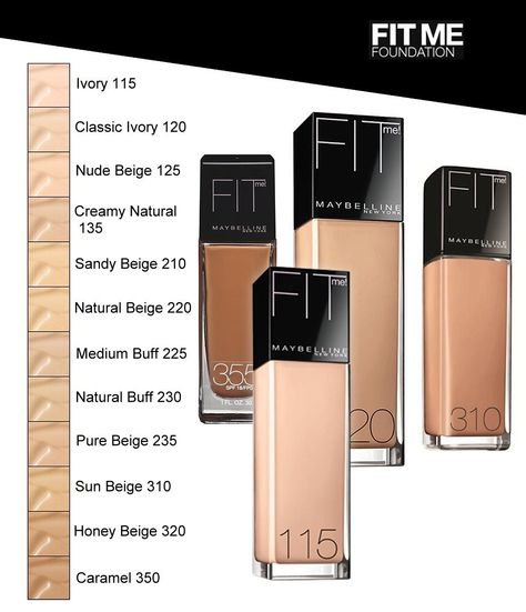Maybelline Fit Me Foundation. Really great  affordable drugstore matte foundation for oily skin. Instagram, Maybelline, Eye Make Up, Foundation, Maybelline Fit Me Foundation, Maybelline Fitme, Foundation Swatches, Best Makeup Products, Foundation Shades