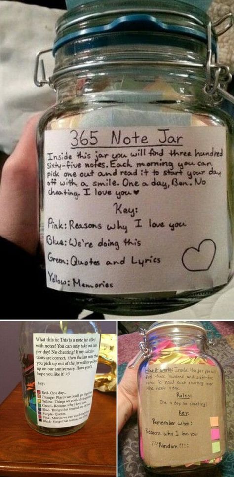 Diy, Diy Gifts For Girlfriend, Diy Gifts For Boyfriend, Diy Gifts For Friends, Stocking Stuffers For Mom, Gifts For Family, Cheap Gifts, Stocking Stuffers For Teens, 365 Note Jar