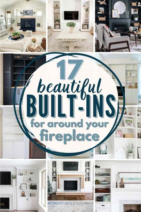 Decoration, Design, Diy, Ideas, Built In Around Fireplace, Fireplace Built Ins Diy, Fireplace Built Ins, Built In Wall Shelves, Fireplace Remodel