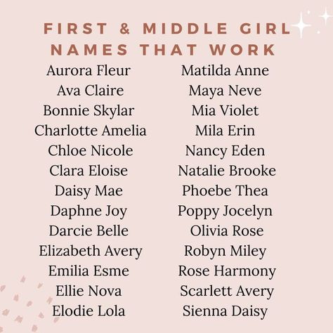 Middle Name, Pretty Names, Girl Names, Unique Baby Names, Cute Middle Names, Best Character Names, Female Names, Unique Middle Names