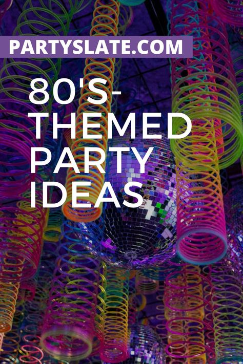 15 Creative 80's-Themed Party Ideas. Go back in time and find out how to throw an epic celebration. Glow Party, Retro, 80s Party Themes, 90s Theme Party Decorations, 80s Birthday Parties, Cool Party Themes, 80s Party Decorations, 80s Party Foods, 80 Theme Party Ideas Decoration
