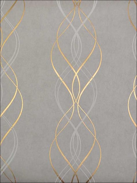 Home Décor, Design, Grey And Gold Wallpaper, Metallic Wallpaper, Designer Wallpaper, Contemporary Wallpaper, Grey And Gold, Wallpaper Accent Wall, Gold Wallpaper