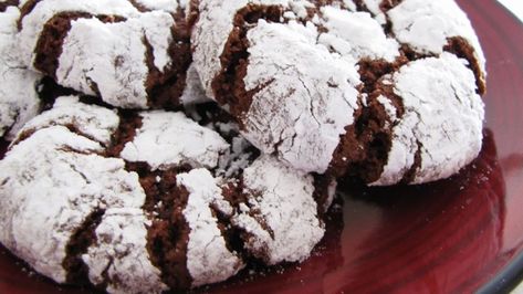 Chocolate Crinkles II Recipe - Allrecipes.com Desserts, Dessert, Crackle Cookies, Chocolate Crackle Cookies, Chocolate Crinkle Cookies, Best Cookies Ever, Crinkle Cookies, Chocolate Crinkles, Delicious Cookie Recipes