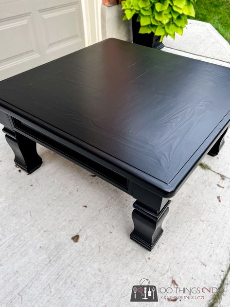 Painted Coffee Tables, Coffee Table Refinish, Wood Coffee Table Makeover, Coffee Table Makeover Diy, Diy Coffee Table, Coffee Table Makeover, Coffee Table Wood, Square Wood Coffee Table, Coffee Table Redo