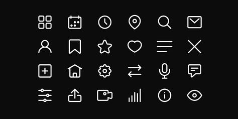 Minimalistic Icon Pack For Figma | Bypeople App Icon Design, Logo, Icon Design, Web Icons, Free Icon Set, Icon Set, Templates Free, Icon Pack, Business Icon