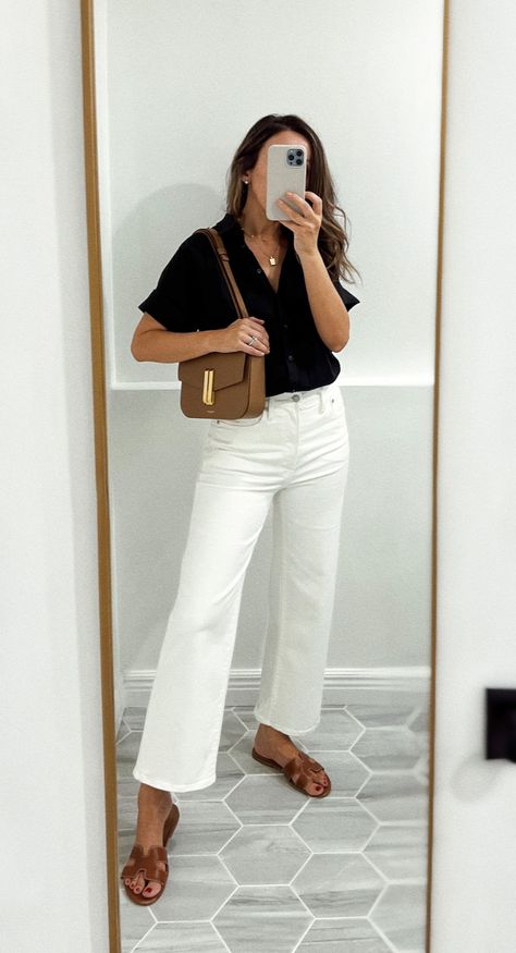 Casual, Outfits, Capsule Wardrobe, White Wide Leg Pants Outfit, Wide Leg Pants Outfit, Wide Leg Cropped Pants, Wide Leg Jeans Outfit Summer, Wide Leg Cropped Jeans Outfit, Wide Leg
