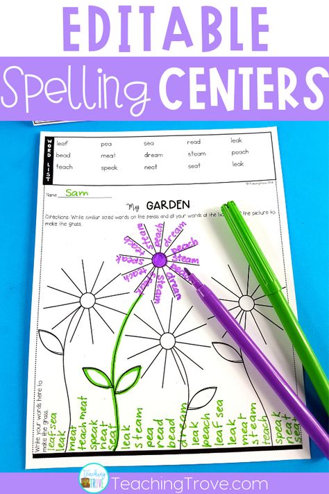 Quickly make spelling centers for your first, second or third grade students. With a choice of 49 activities that you can edit to include the spelling words your students need, you’ll have spelling activities ready to use in no time. Use the included spelling list ideas or your own. Add the spelling visual to the center and have your students mastering their spelling with ease. #spelling #spellingactivities Youtube, Pre K, Spelling Centers, Spelling Activities, Spelling Worksheets, Spelling Practice, Spelling Word Activities, Teaching Spelling, Spelling Lessons
