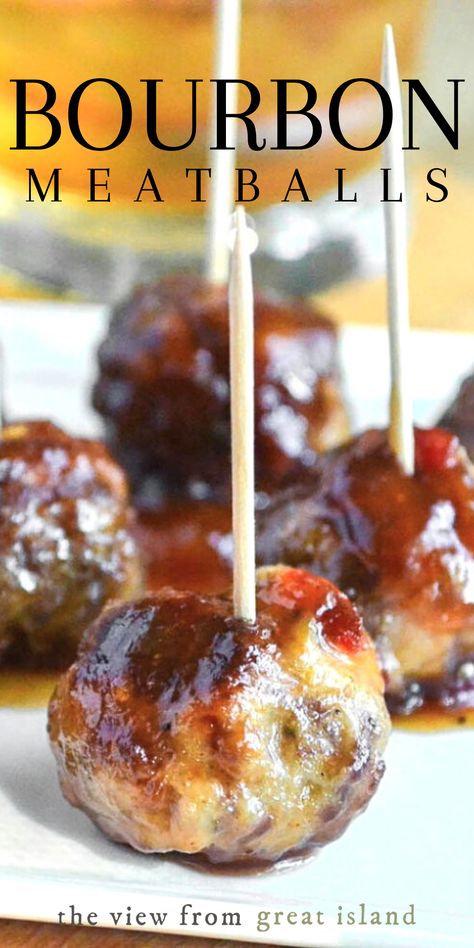 bourbon meatballs on toothpicks Appetisers, Snacks, Best Appetizers, Appetizers, Party Food Appetizers, Pizzas, Bakken, Holiday Appetizers, Appetizers For Party