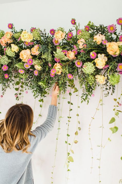 hanging ivy to add depth to our photo booth backdrop Floral, Decoration, Flower Backdrop Diy, Flower Wall Backdrop, Floral Backdrop, Floral Backdrop Wedding, Diy Photo Backdrop, Flower Backdrop, Diy Photo Booth Backdrop